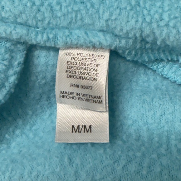 Fleece Bath Robe Medium Blue Coffee Cup Embroidered‎ Cozy Lounge Sleep Wear - Picture 8 of 10